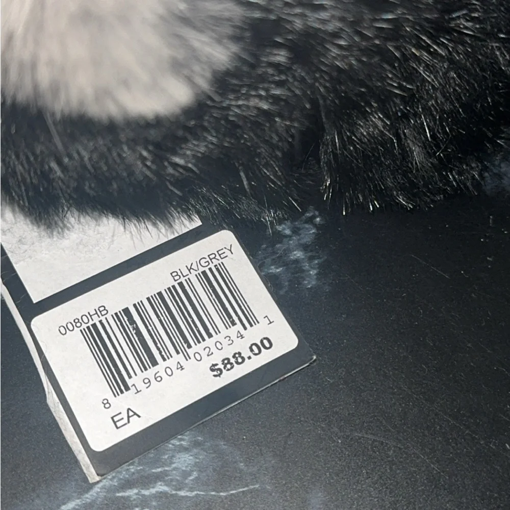 MARCUS ADLER 100% Genuine Rabbit Fur Criss Cross Headband Stretchable Warm NWT